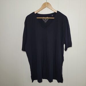 Ulla Popken Top Womens Plus Size 16/18 Blue Classic Knit Tshirt Minimalist